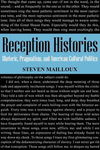 Reception Histories: Rhetoric, Pragmatism, and American Cultural Politics by Steven Mailloux (Author)