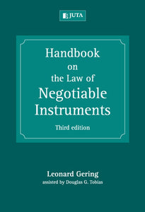Handbook on the Law of Negotiable Instruments by Gering, L and  Tobias, Dv