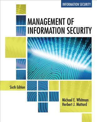 Management of Information Security by Herbert Mattord