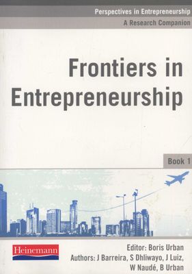 Perspectives in Entrepreneurship: A research Companion. Frontiers in Entrepreneurship by Urban et al